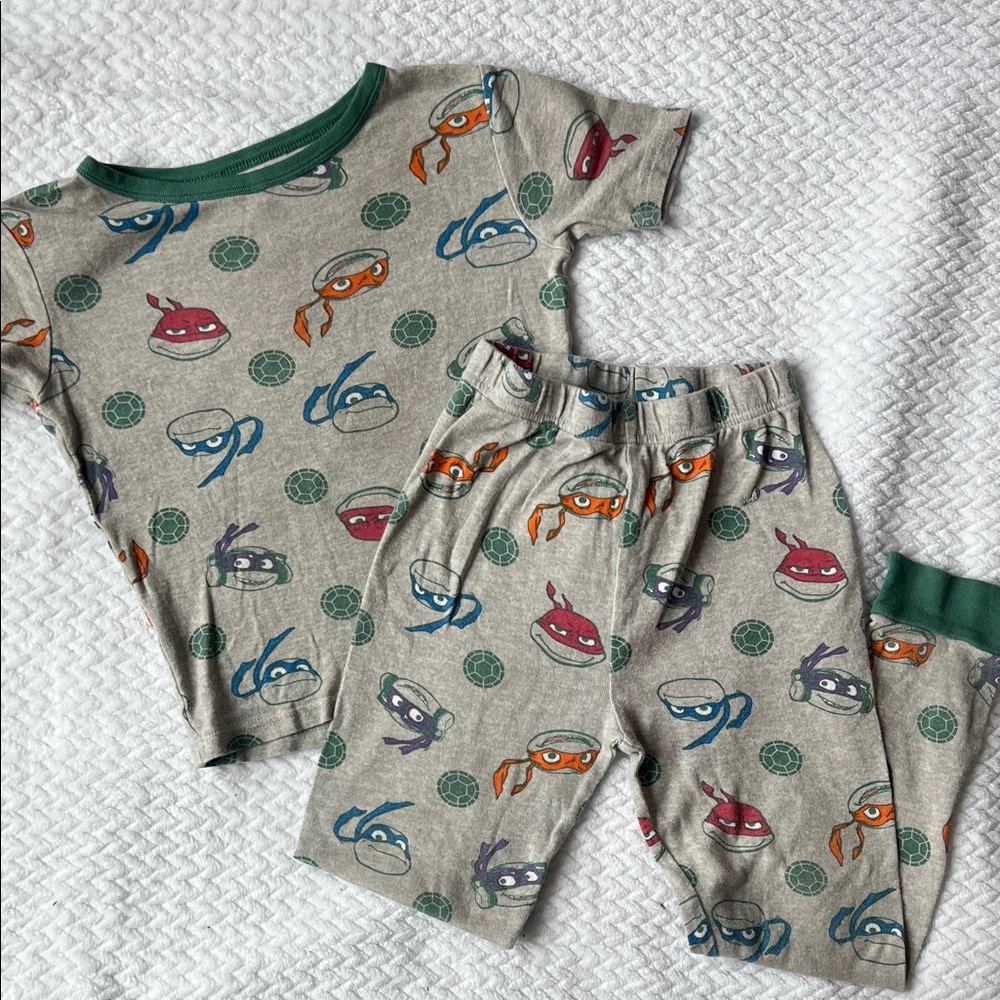Kids Ninja Turtle Pajama Set - Gray with Green Accents